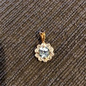 Diamond and Aquamarine Pendant